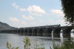 The eastbound Pennsylvanian on Rockville bridge heading into Harrisburg